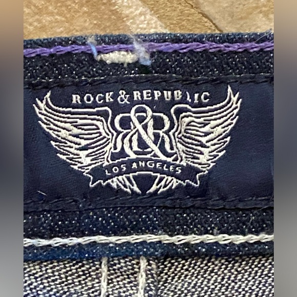 Rock & Republic Women’s Jeans Bootcut Stretch Flare Dark Blue Wash Sz 27 on tag - Picture 11 of 11